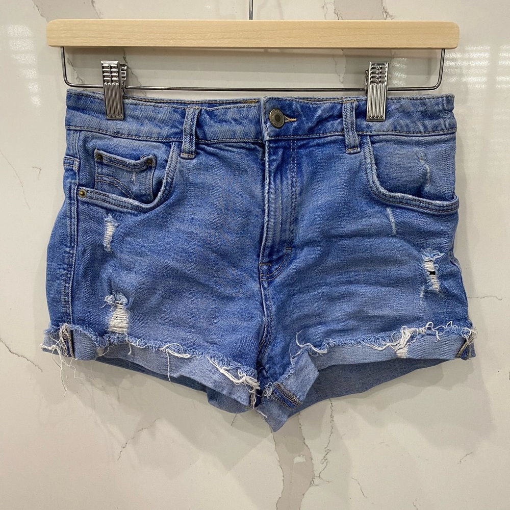Zara Stretch High Waisted Jean Shorts